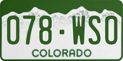 CO license plate 078WSO