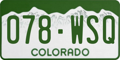 CO license plate 078WSQ