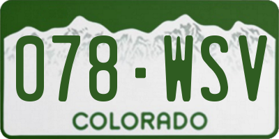 CO license plate 078WSV