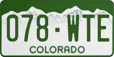 CO license plate 078WTE