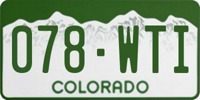 CO license plate 078WTI