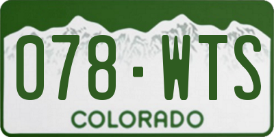 CO license plate 078WTS