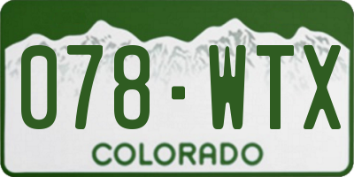 CO license plate 078WTX