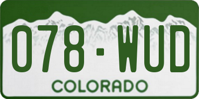 CO license plate 078WUD