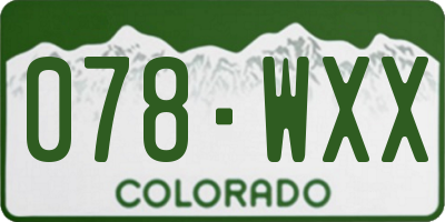 CO license plate 078WXX