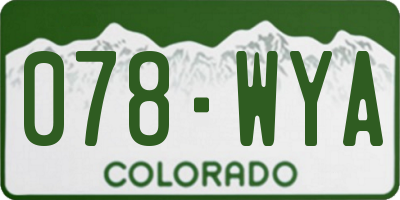 CO license plate 078WYA