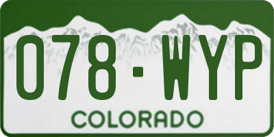 CO license plate 078WYP