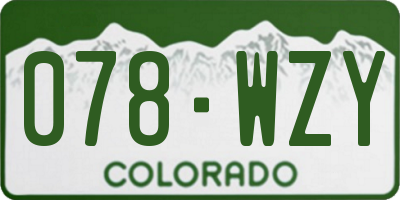 CO license plate 078WZY