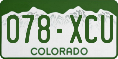 CO license plate 078XCU