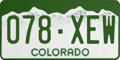 CO license plate 078XEW