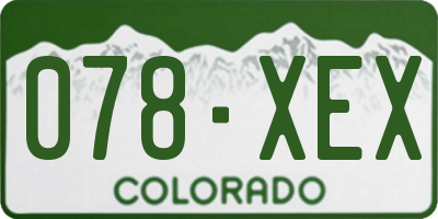 CO license plate 078XEX