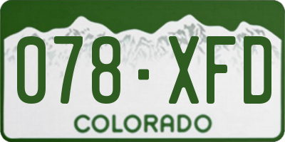 CO license plate 078XFD