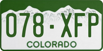 CO license plate 078XFP