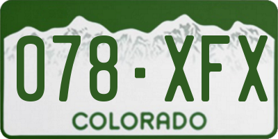 CO license plate 078XFX