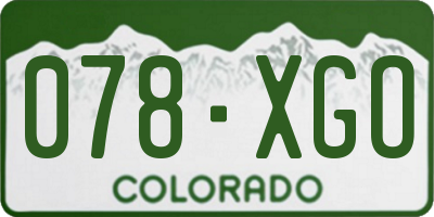 CO license plate 078XGO