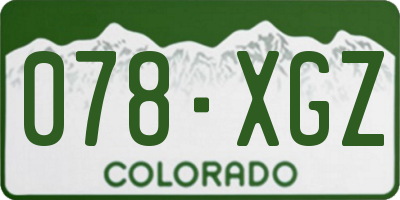 CO license plate 078XGZ