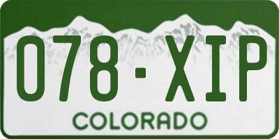 CO license plate 078XIP