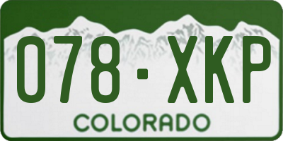 CO license plate 078XKP