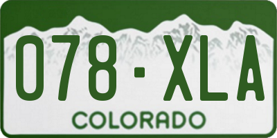 CO license plate 078XLA