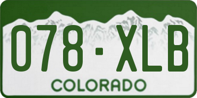 CO license plate 078XLB
