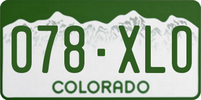 CO license plate 078XLO