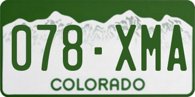 CO license plate 078XMA