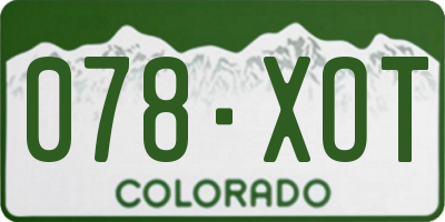 CO license plate 078XOT