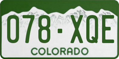 CO license plate 078XQE