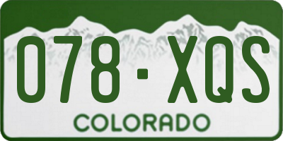 CO license plate 078XQS