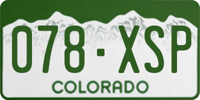 CO license plate 078XSP