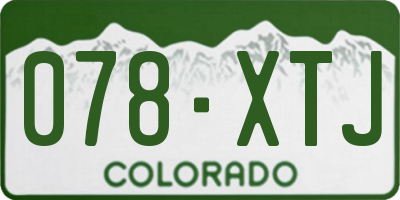 CO license plate 078XTJ