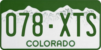 CO license plate 078XTS