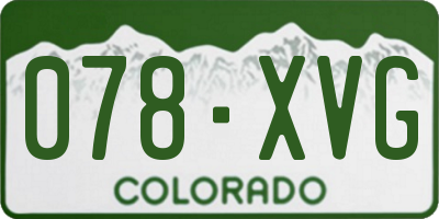 CO license plate 078XVG