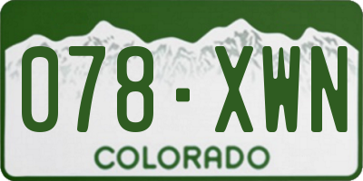 CO license plate 078XWN