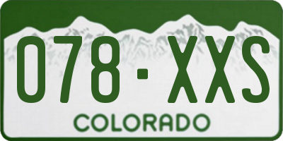 CO license plate 078XXS