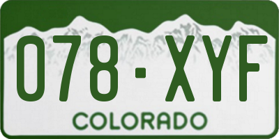 CO license plate 078XYF
