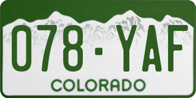 CO license plate 078YAF
