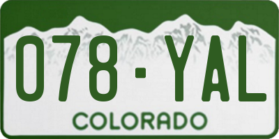 CO license plate 078YAL