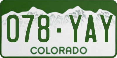 CO license plate 078YAY