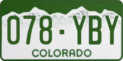 CO license plate 078YBY