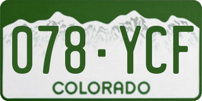 CO license plate 078YCF