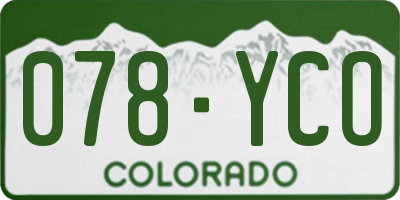 CO license plate 078YCO