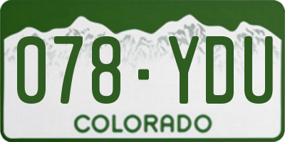 CO license plate 078YDU
