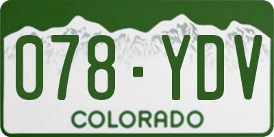 CO license plate 078YDV