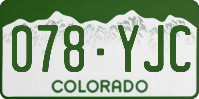 CO license plate 078YJC