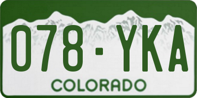 CO license plate 078YKA