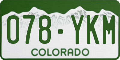 CO license plate 078YKM