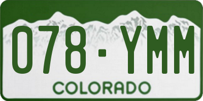 CO license plate 078YMM