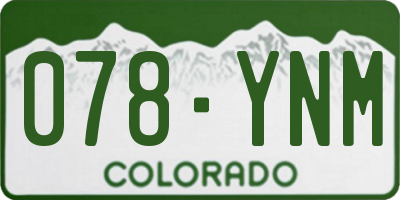 CO license plate 078YNM