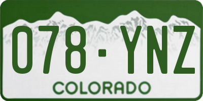 CO license plate 078YNZ